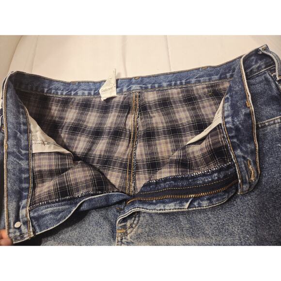CARHARTT Relaxed Fit Flannel Lined Workwear Carpenter Denim Wash Sz 40×32 Work - Picture 4 of 9